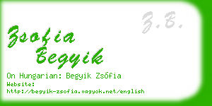 zsofia begyik business card